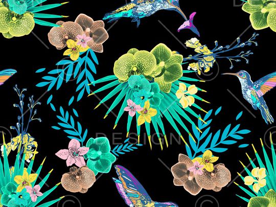 抽象花卉印花华亿平台图片