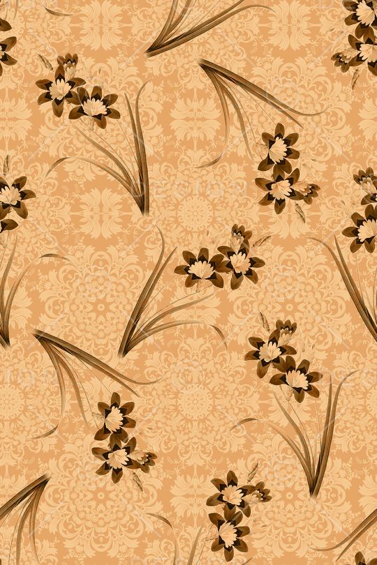 手绘花卉印花华亿平台图片