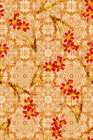 手绘花卉印花华亿平台图片