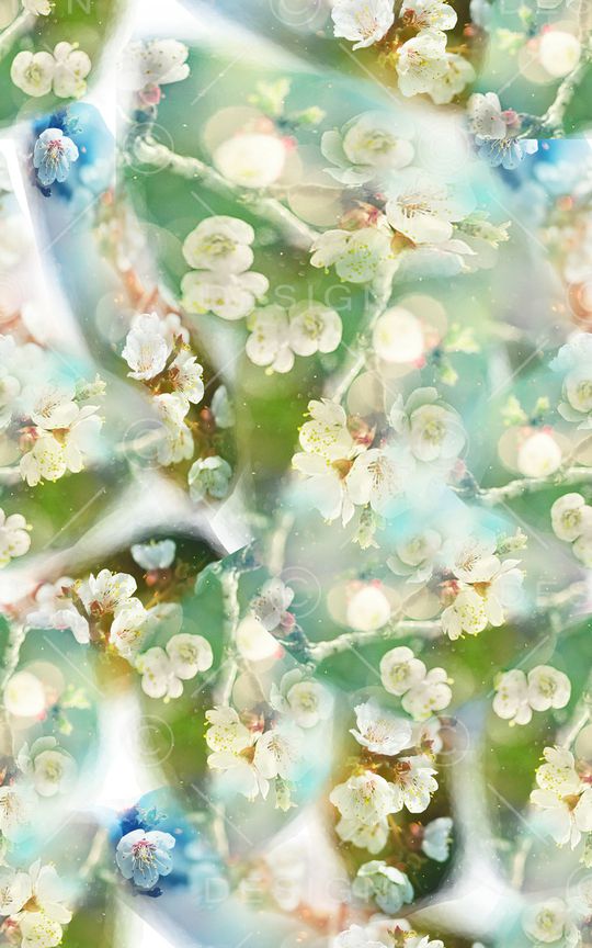 清爽底花卉印花华亿平台图片