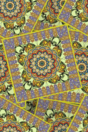 民族花卉印花华亿平台图片