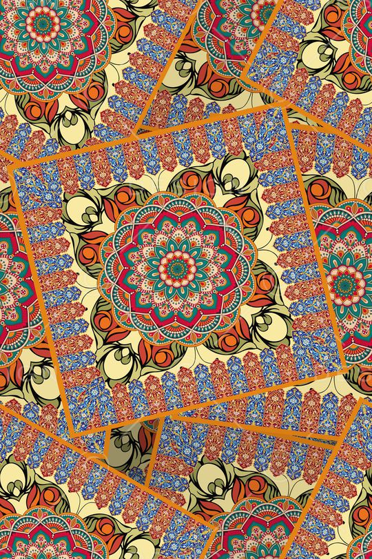 民族花卉印花华亿平台图片