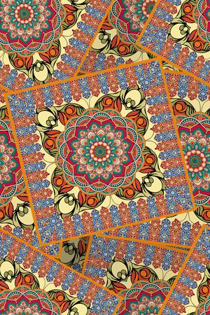 民族花卉印花华亿平台图片