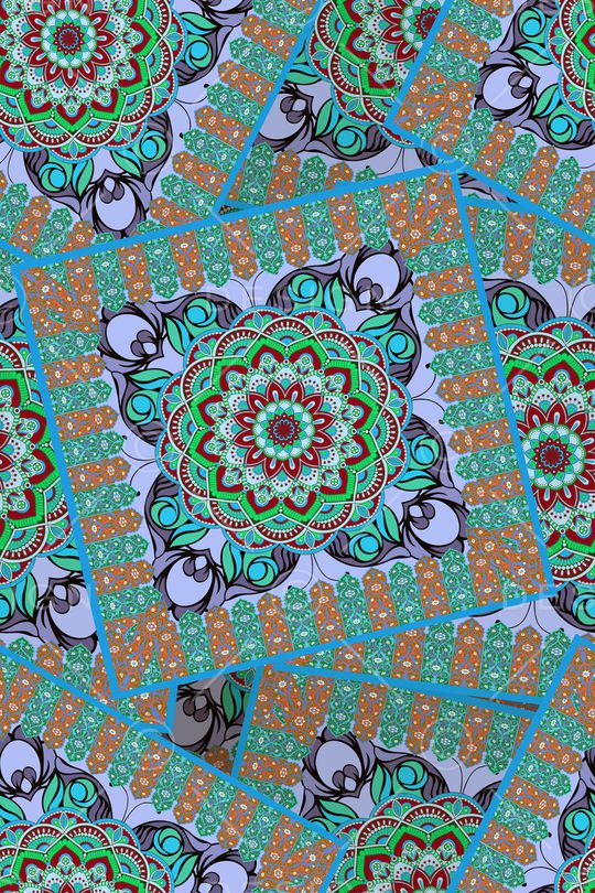 民族花卉印花华亿平台图片