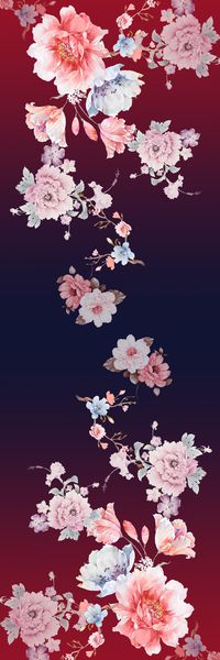 水彩花卉印花华亿平台图片