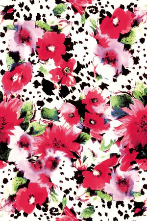 水彩花卉印花华亿平台图片