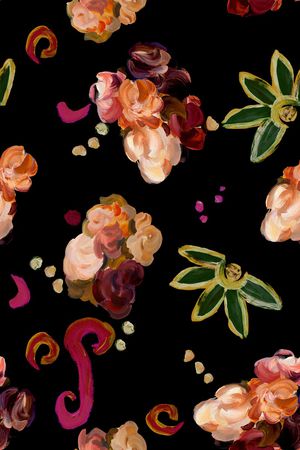 民族花卉印花华亿平台图片