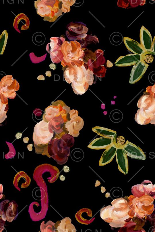 民族花卉印花华亿平台图片