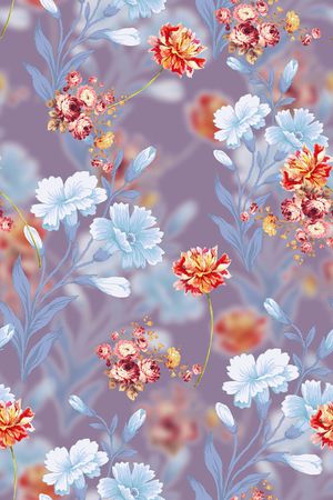 水彩花卉印花华亿平台图片