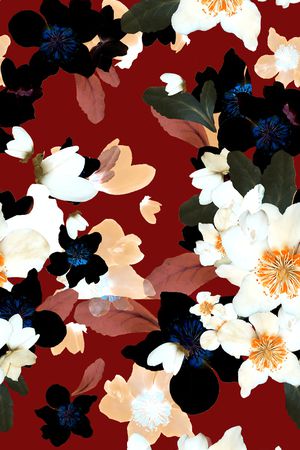 水彩花卉印花华亿平台图片