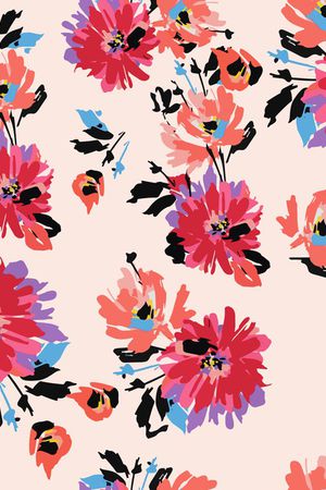 水彩花卉印花华亿平台图片