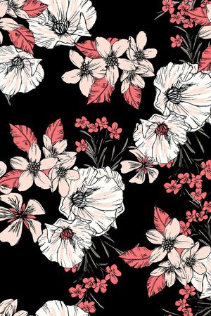 水彩花卉印花华亿平台图片