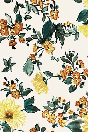 水彩花卉印花华亿平台图片