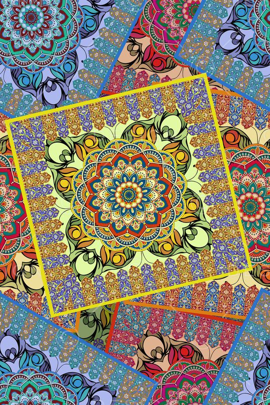 民族花卉印花华亿平台图片