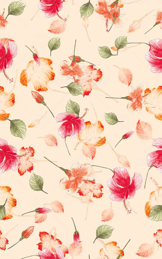 清爽底花卉印花华亿平台图片