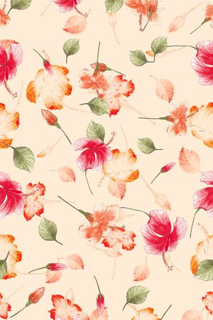 清爽底花卉印花华亿平台图片