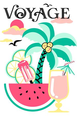 椰子树印花华亿平台图片