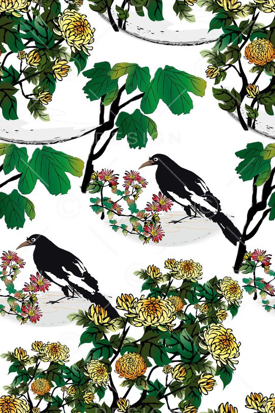 手绘花卉印花华亿平台图片