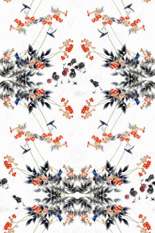 水墨风印花华亿平台图片