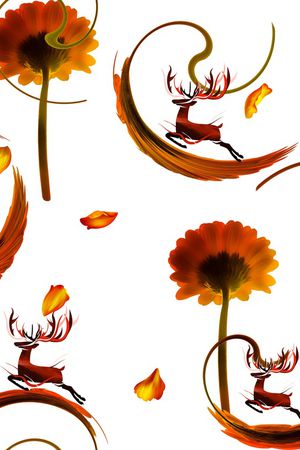 清爽底花卉印花华亿平台图片