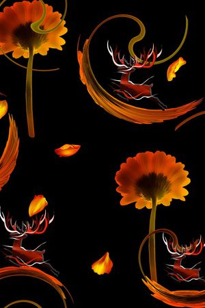 清爽底花卉印花华亿平台图片