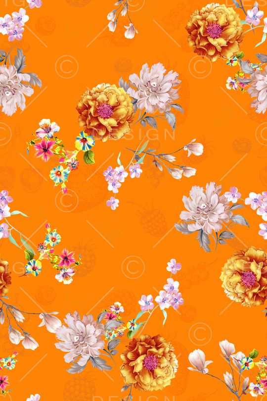 水彩花卉印花华亿平台图片