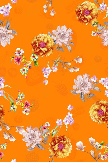 水彩花卉印花华亿平台图片