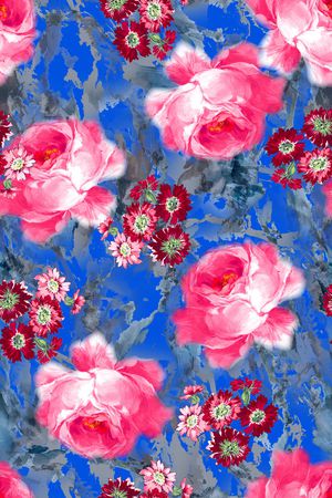 水彩花卉印花华亿平台图片