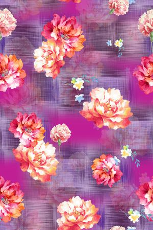 水彩花卉印花华亿平台图片