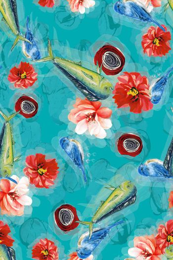 水彩花卉印花华亿平台图片