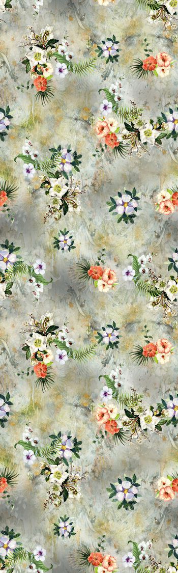 水彩花卉印花华亿平台图片