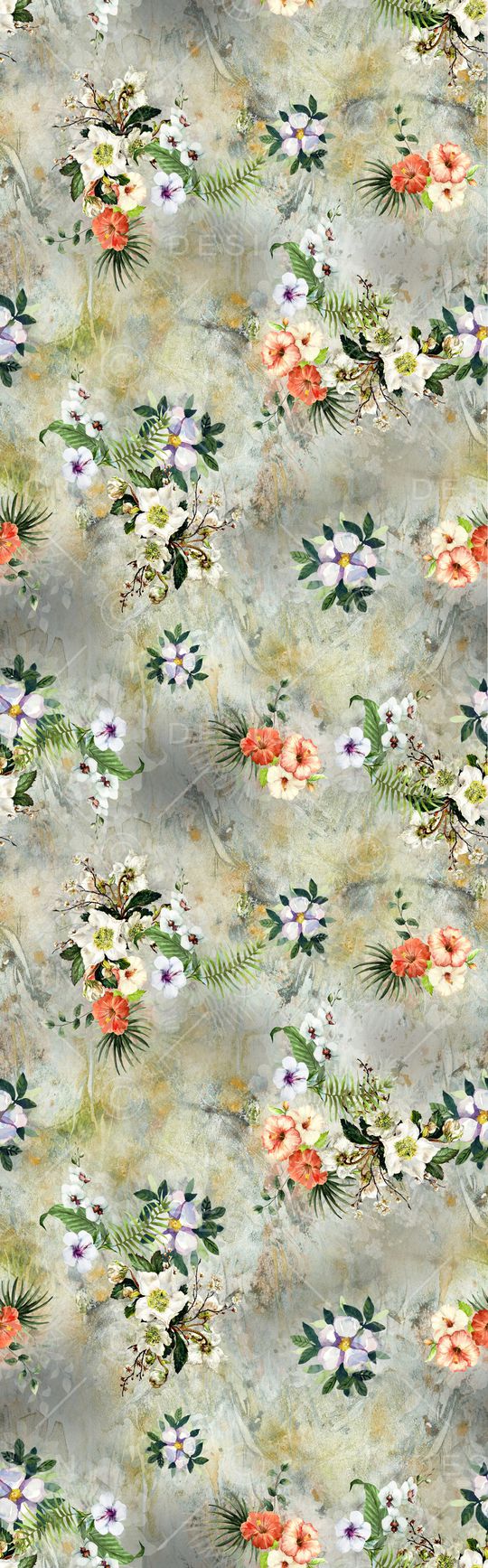 水彩花卉印花华亿平台图片