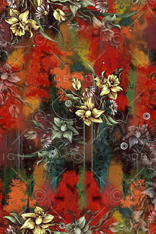 花卉印花华亿平台图片