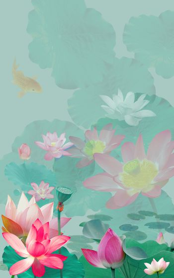 荷花印花华亿平台图片