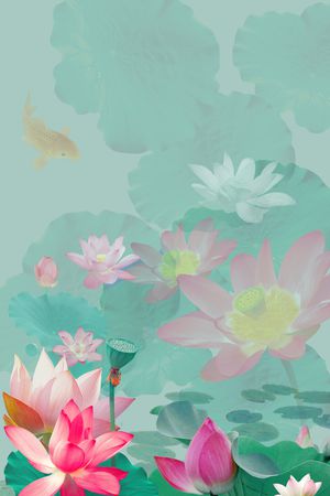 荷花印花华亿平台图片