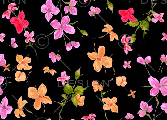 水彩花卉印花华亿平台图片