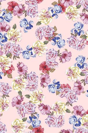 清爽底花卉印花华亿平台图片