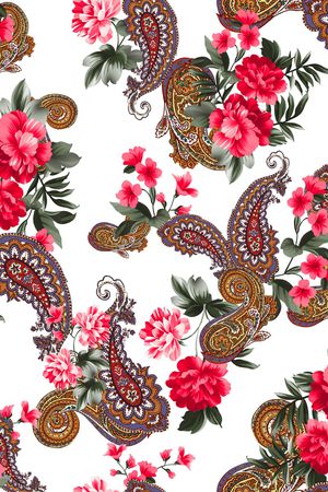 手绘花卉印花华亿平台图片