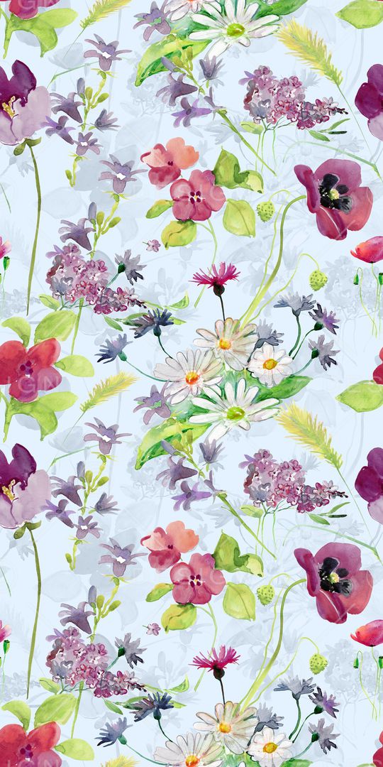 水彩花卉印花华亿平台图片