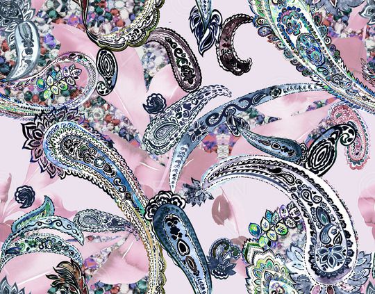 佩斯利印花华亿平台图片