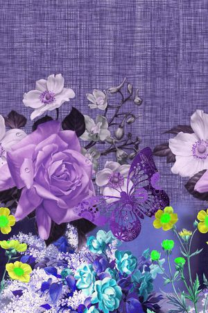 蝴蝶印花华亿平台图片