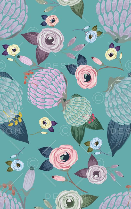 清爽底花卉印花华亿平台图片