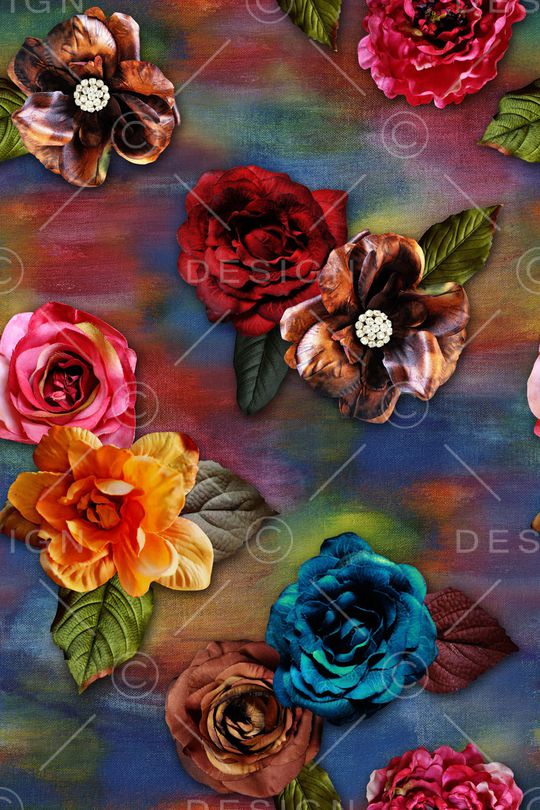 花卉印花华亿平台图片