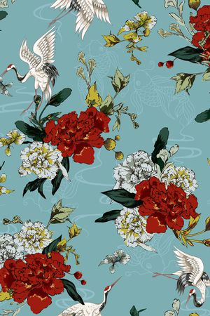 仙鹤印花华亿平台图片