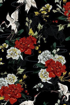 仙鹤印花华亿平台图片