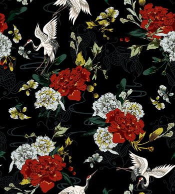 1167284-190103牡丹仙鹤回路黑