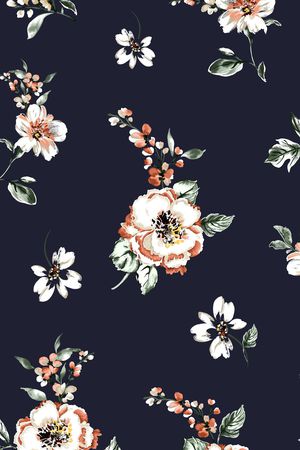 清爽底花卉印花华亿平台图片