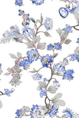 手绘花卉印花华亿平台图片