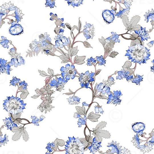 手绘花卉印花华亿平台图片