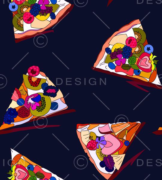 水果披萨印花华亿平台图片